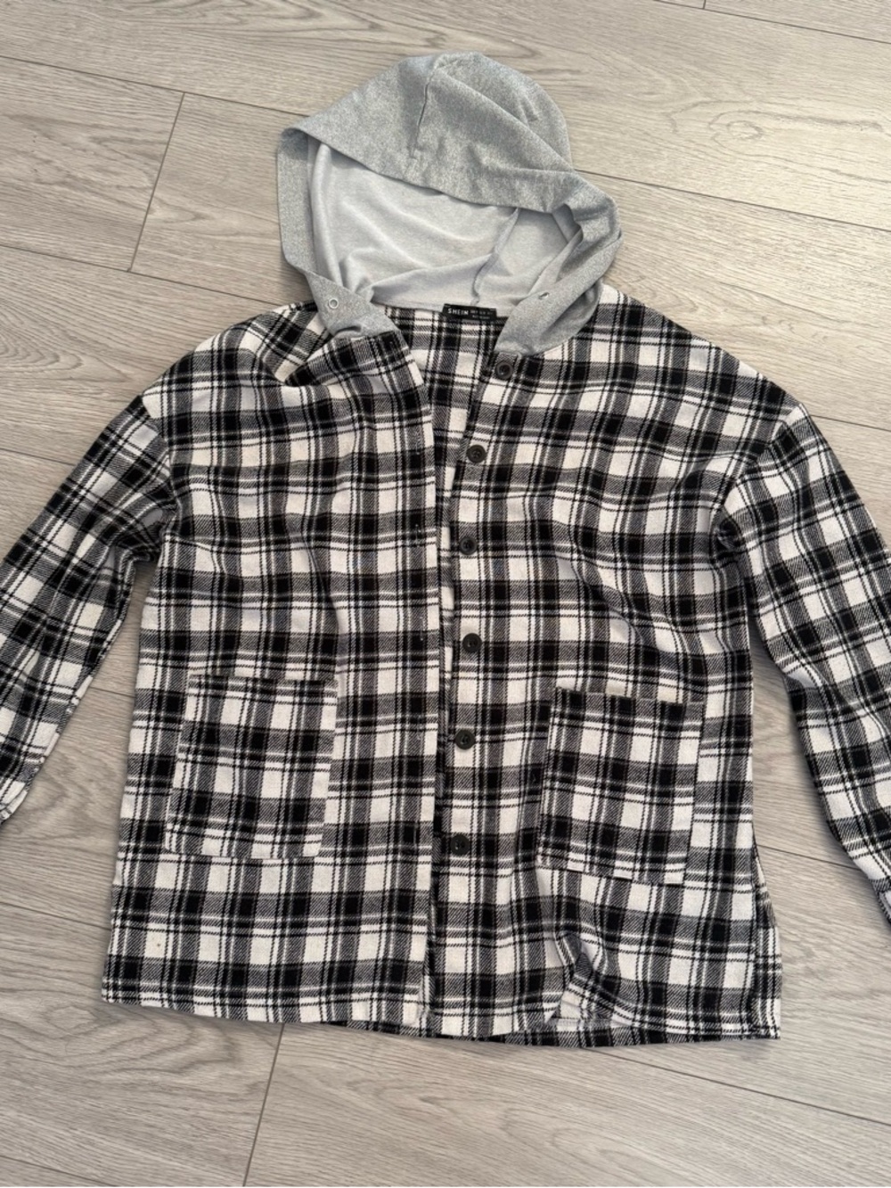 Plaid Jacket with Hoodie